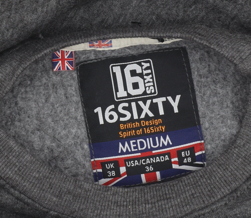 16Sixty Men's Grey London England Sweatshirt Medium Pullover Fleece