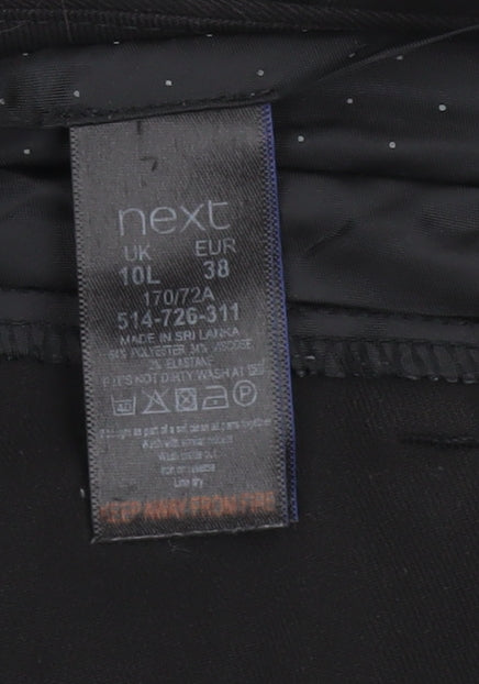 Next Womens Black Dress Pants Size 10L Straight Leg Trousers
