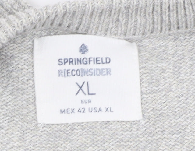 Springfield Men’s Grey Cotton Knit Pullover Jumper XL