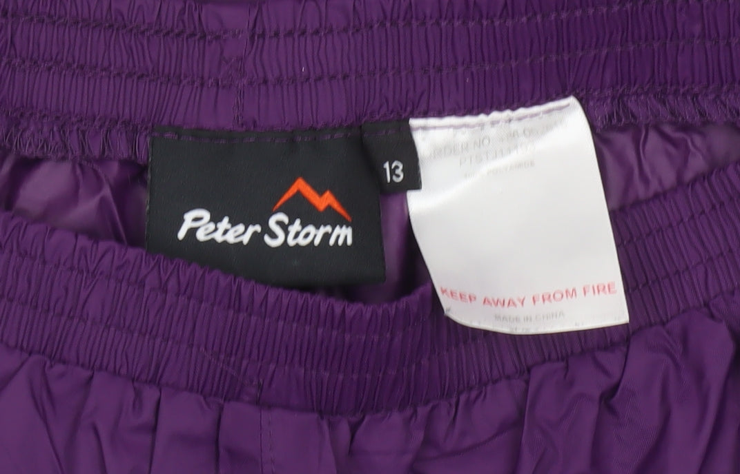 Peter Storm Boys Purple Waterproof Rain Trousers 13 Years Outdoor Lightweight