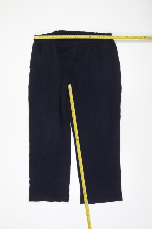 Cotton Traders Men’s Blue XL Sweatpants Regular Fit Drawstring Jersey Trousers