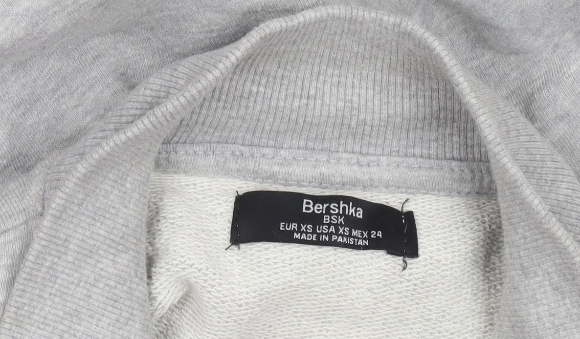 Womens UK Size XS Bershka Grey Pullover Sweatshirt