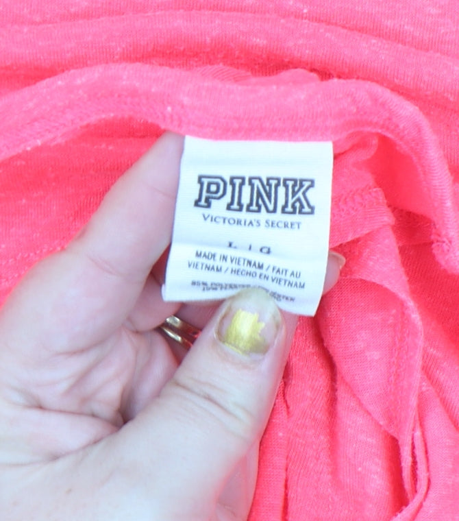 Womens UK Size L Victoria's Secret Pink Basic Tank
