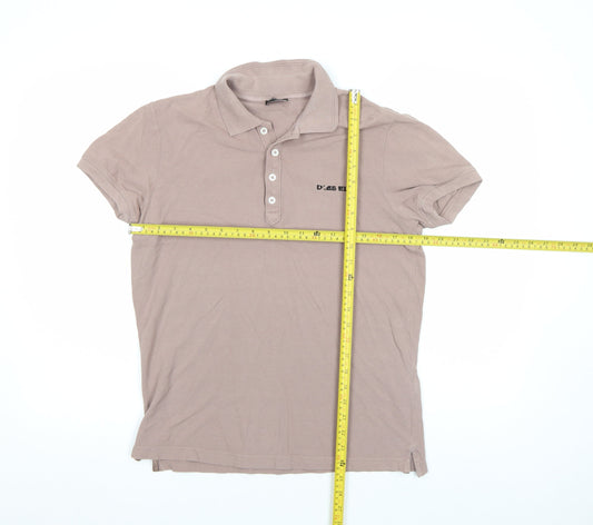 Diesel Men's Brown Cotton Short Sleeve Polo Shirt Size M