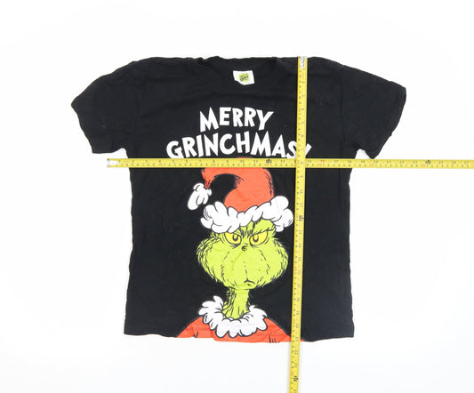 Nutmeg Boys Black The Grinch Christmas T-Shirt 11-12 Years