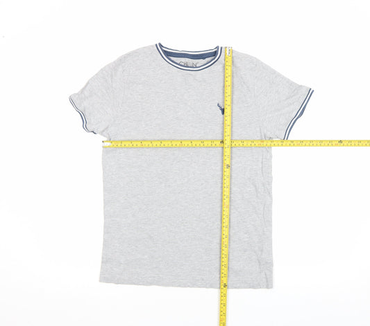 Next Boys Grey 14 Years Cotton Crew Neck Logo T-Shirt
