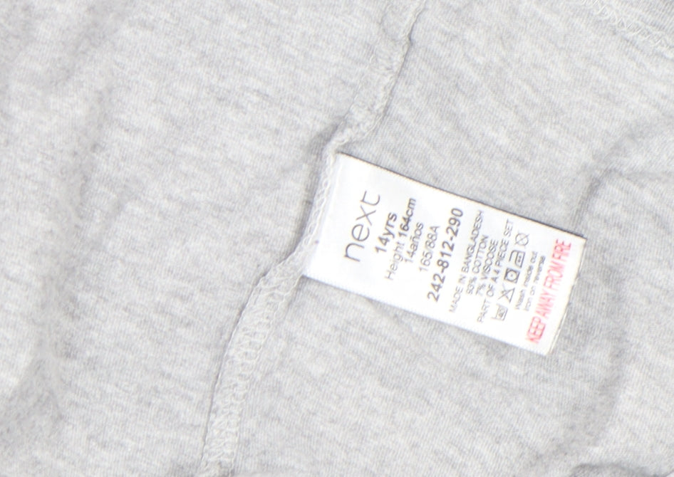 Next Boys Grey 14 Years Cotton Crew Neck Logo T-Shirt