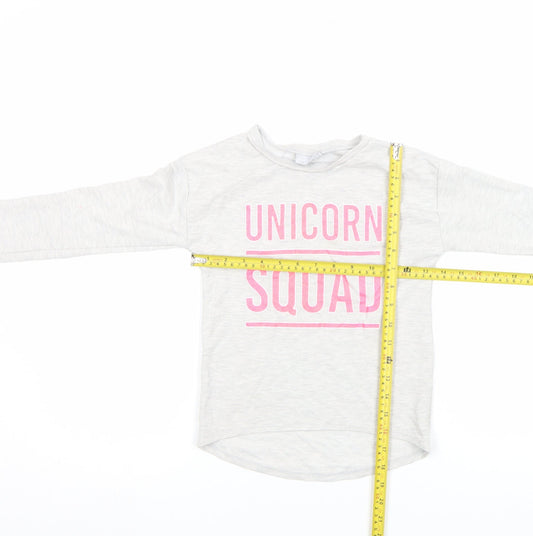I Love Girlswear Unicorn Squad Grey Long Sleeve T-Shirt 9 Years