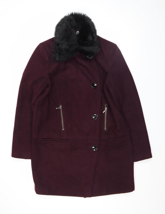 Womens UK Size 14 F&F Purple Overcoat