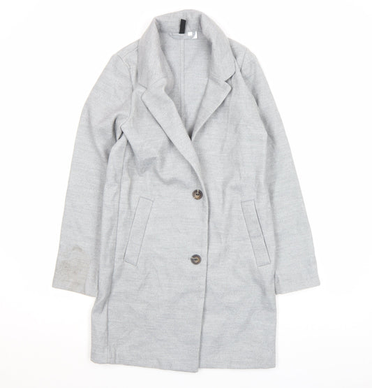 Womens UK Size XS H&M Grey Overcoat