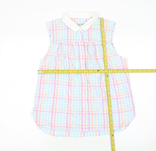 Jack Wills Women’s Multicoloured Checked Sleeveless Collared Blouse UK14