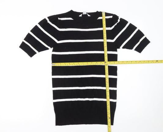 Dorothy Perkins Womens Black Striped Knit Pullover Jumper Size S