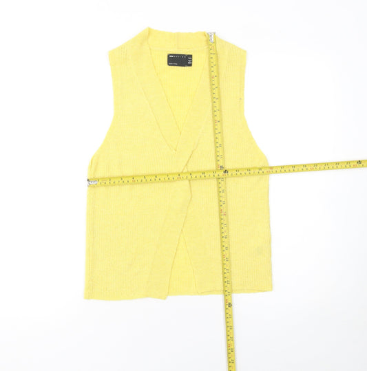 ASOS DESIGN Women’s Yellow Knit Sleeveless V-Neck Tank Top Size 8
