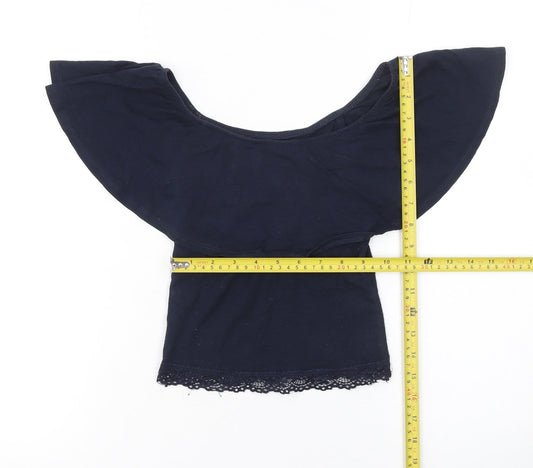 Teens UK Size XS Bershka Blue Cropped Blouse