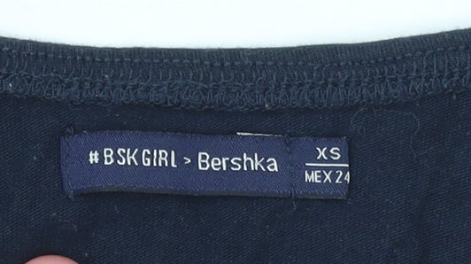 Teens UK Size XS Bershka Blue Cropped Blouse