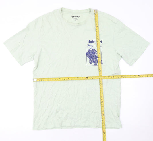 Mens UK Size L JACK & JONES Green T-Shirt