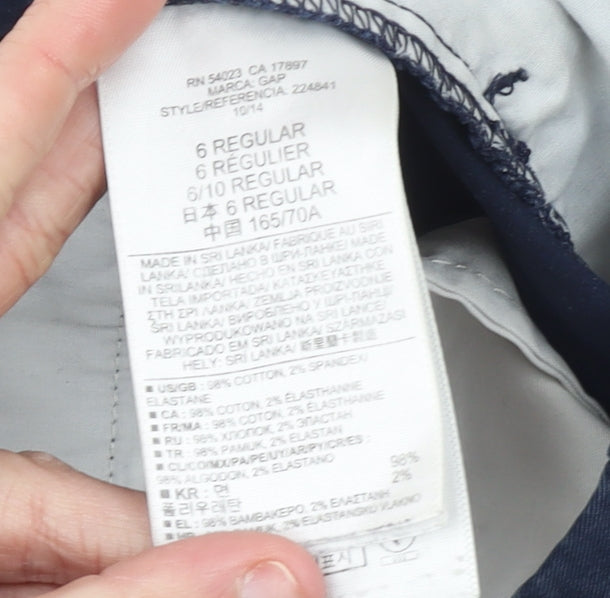 GAP Women’s Navy Blue Cotton Khakis Straight Trousers Size 6R