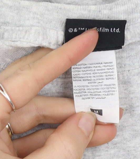 Star Wars Men's Grey Graphic T-Shirt Medium Cotton Blend