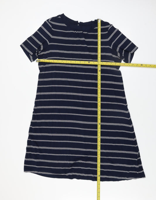 Marks and Spencer Womens Blue Stripe Shift Dress Size 16