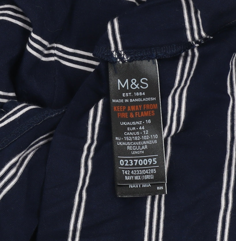 Marks and Spencer Womens Blue Stripe Shift Dress Size 16