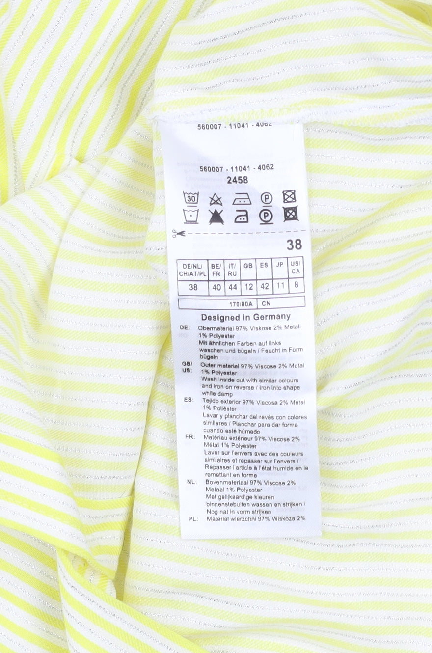 Womens UK Size 12 Taifun Yellow Basic Button-Up