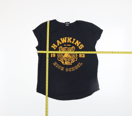 Womens UK Size L Last Exit to Nowhere Black Basic T-Shirt