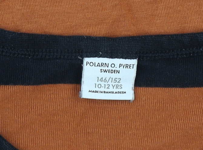 Boys UK Size 10-12 Years Polarn O. Pyret Multicoloured Basic T-Shirt