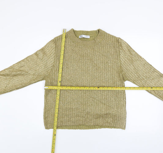 Womens UK Size 12 Zara Green Pullover Jumper