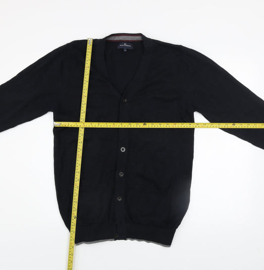 Marks and Spencer Men's Black Cotton Long Sleeve Cardigan S