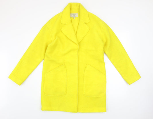 Womens UK Size S Zara Yellow Overcoat