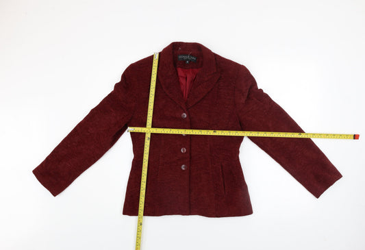 Womens UK Size 8 Donna Rae Red Basic Jacket