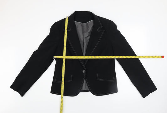 Dorothy Perkins Women Black Size 14 Classic Single-Breasted Blazer