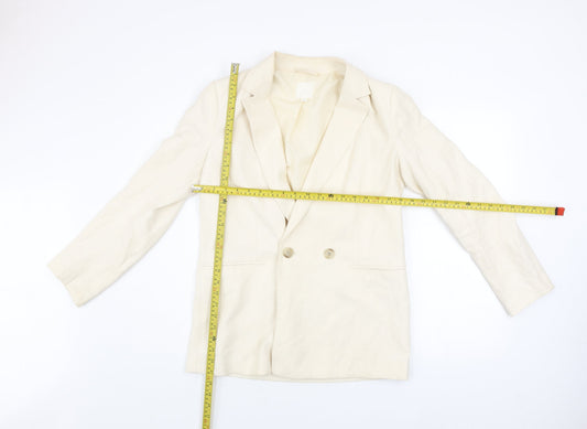 Womens UK Size 8 H&M Ivory Basic Jacket