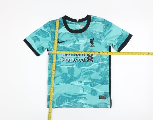 Nike Boys Blue Liverpool FC Dri-Fit Football Jersey T-Shirt 7-8 Years