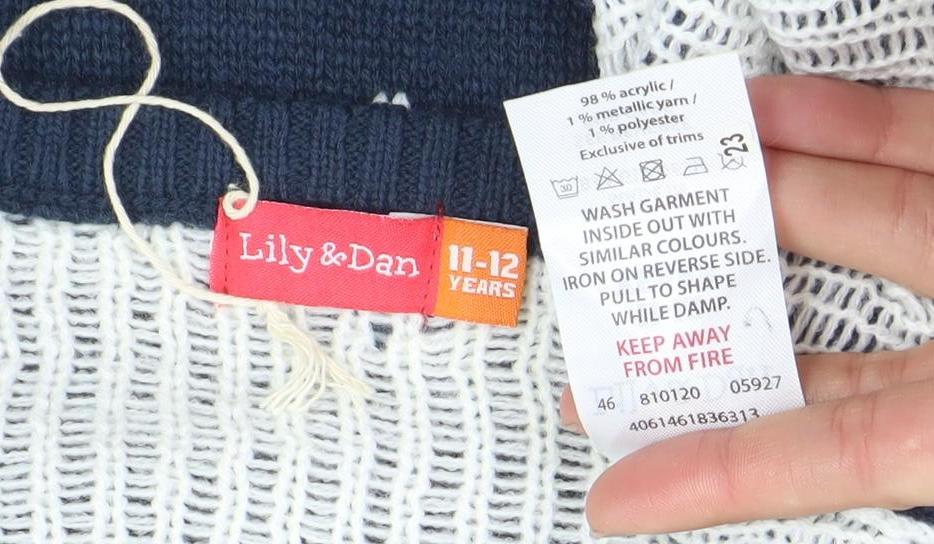 Girls UK Size 11-12 Years Lily & Dan Blue Pullover Jumper