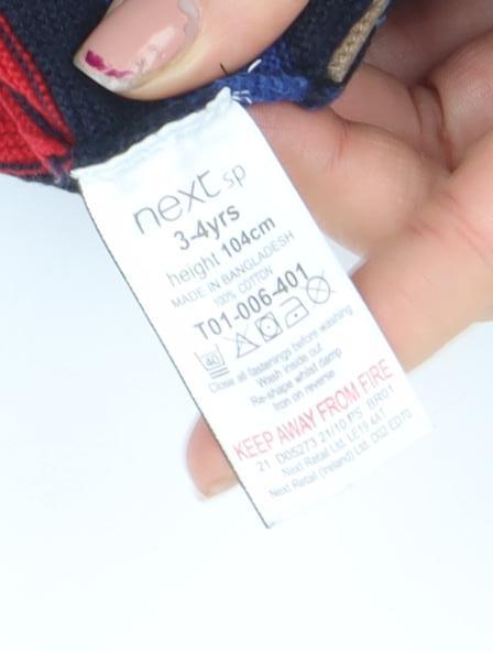 Next Boys Multicoloured Striped Cotton Crew Neck Jumper 3-4 Years