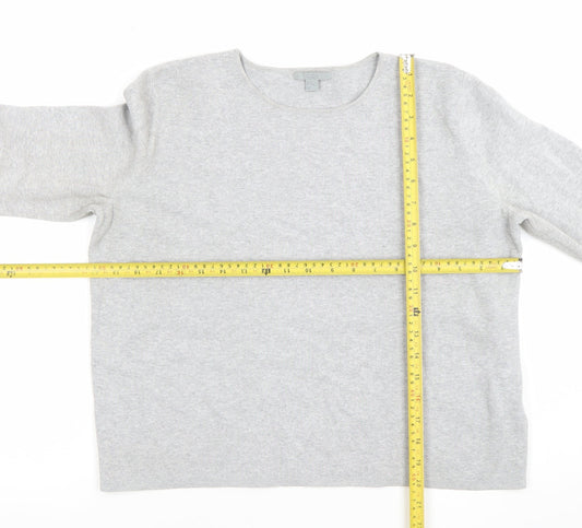 COS Women Grey Pink Zip Cuff Cotton Jumper Size 12