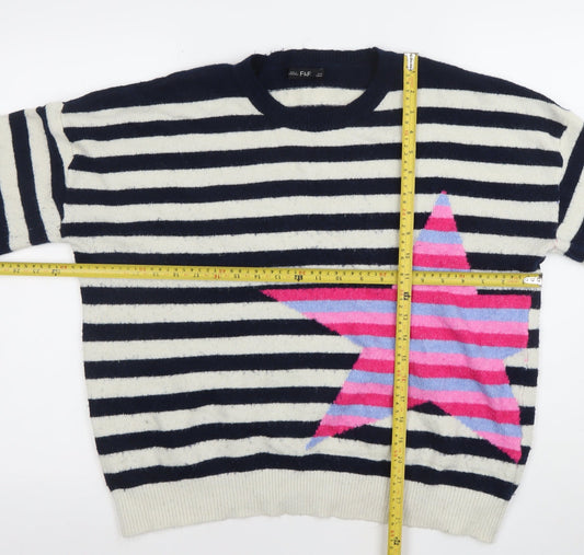F&F Women’s Multicoloured Striped Star Pullover Jumper XL