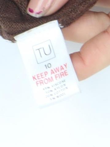 Tu Women's Beige Red Brown Colourblock Knit Sweater Dress Size 10