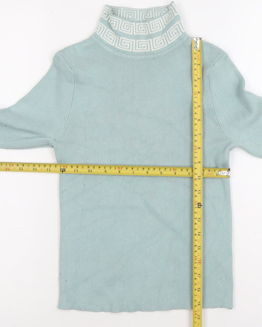 Womens UK Size S You & Me Paris Blue Pullover Jumper