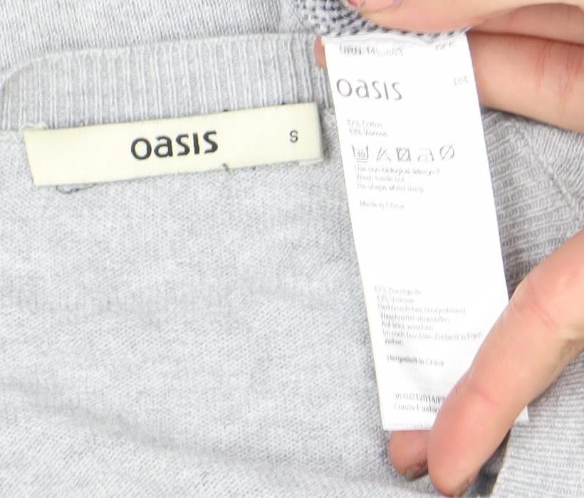 Womens UK Size S Oasis Grey Pullover Jumper