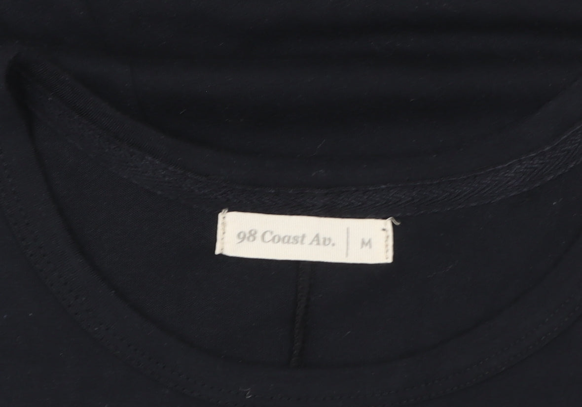 Womens UK Size M 98 Coast Av. Black Basic T-Shirt
