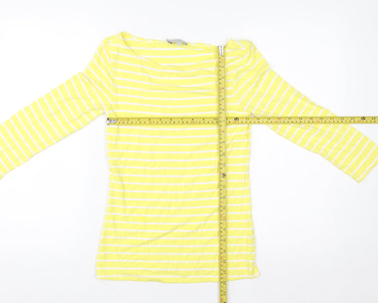 Womens UK Size XS Hobbs Yellow Basic T-Shirt