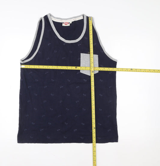 Unisex Adults UK Size L Lee Cooper Blue Basic Tank