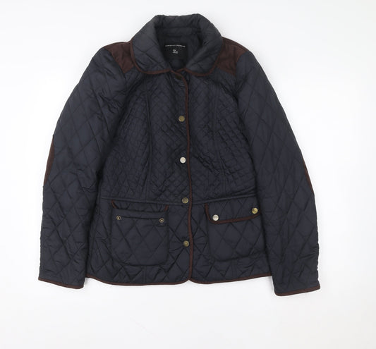 Womens UK Size 12 Dorothy Perkins Blue Quilted Coat