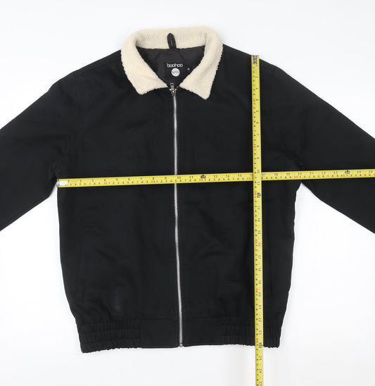 Mens UK Size M boohooMAN Black Bomber Jacket