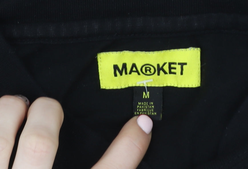 Mens UK Size M MARKET Black T-Shirt