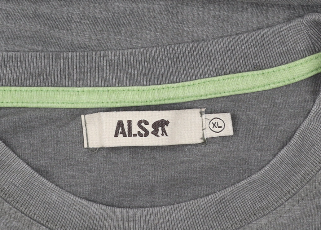 Unisex Adults UK Size XL Alssr Grey Basic T-Shirt