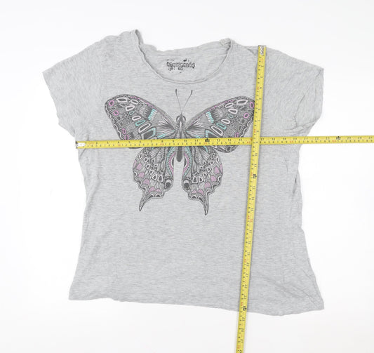 Womens UK Size 10 Atmosphere Grey Basic T-Shirt