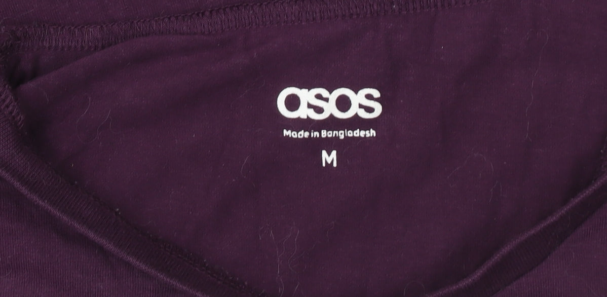 Womens UK Size M ASOS Purple Basic T-Shirt